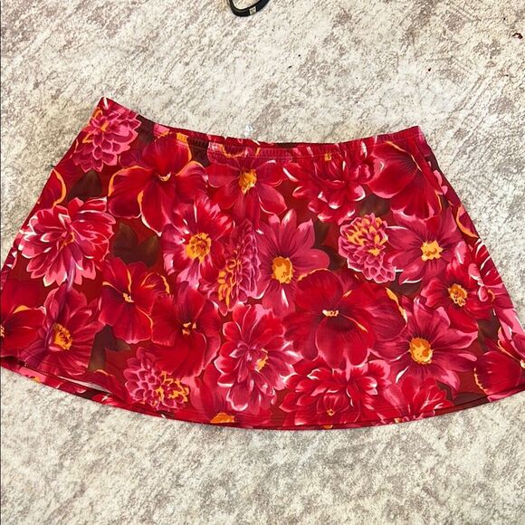 Shape Fx PINK FLORAL SKIRTED Swim Skirt Swimsuit Bottoms size 10 - Picture 1 of 5